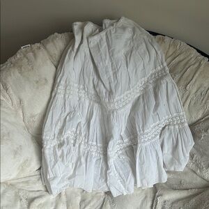White Bohemian Midi Skirt